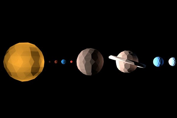 Planeten und Sonnensystem auf schwarzem Hintergrund