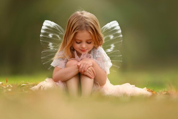 Fairy girl with transparent wings