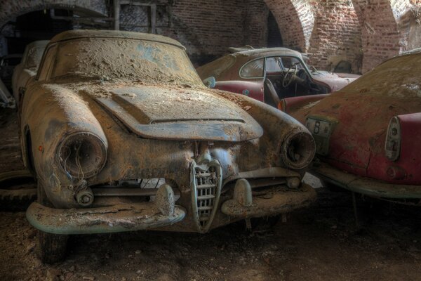 The crypt of cars in the old basement