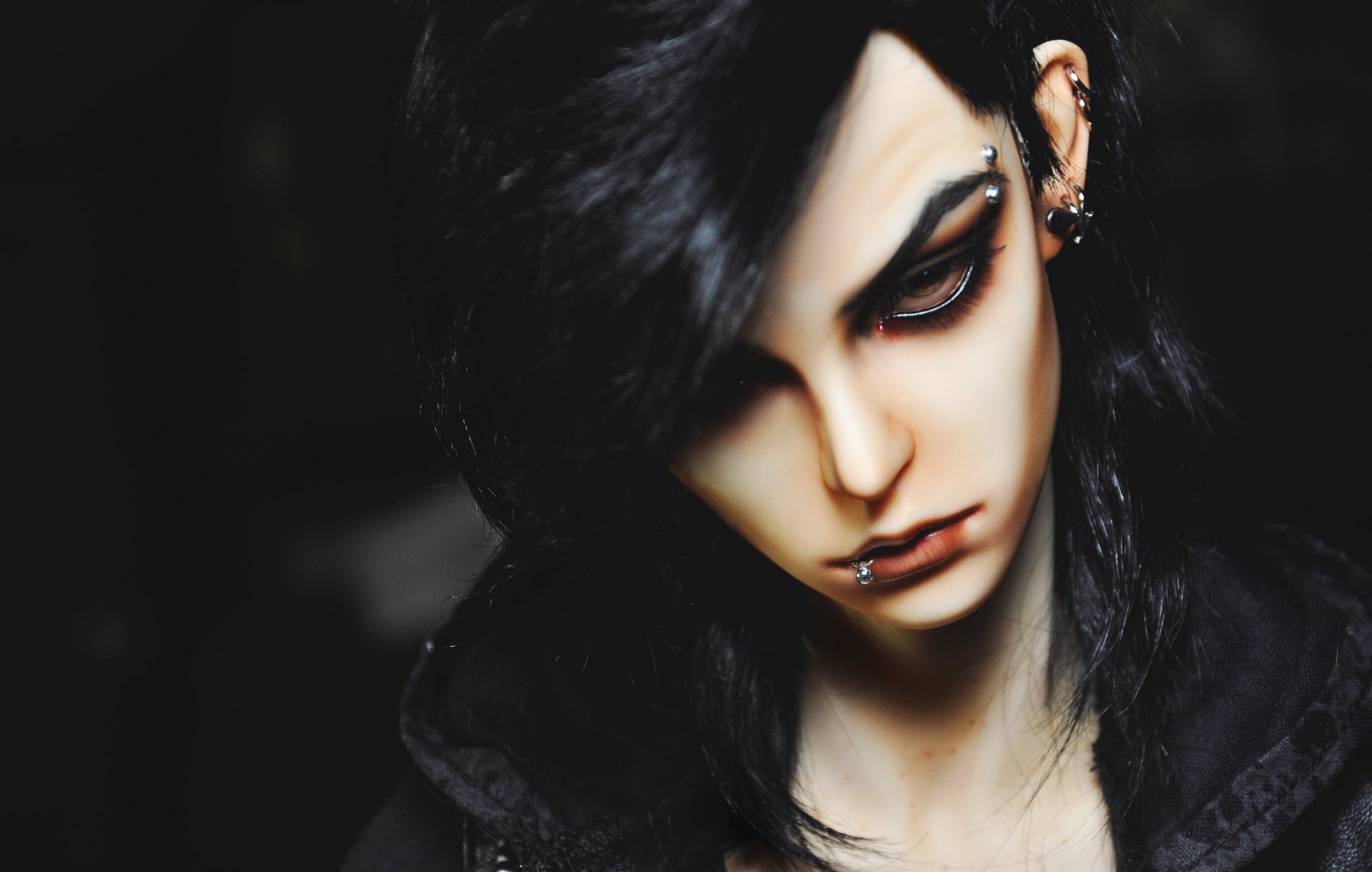 bjd puppe kerl piercing ohrringe blick