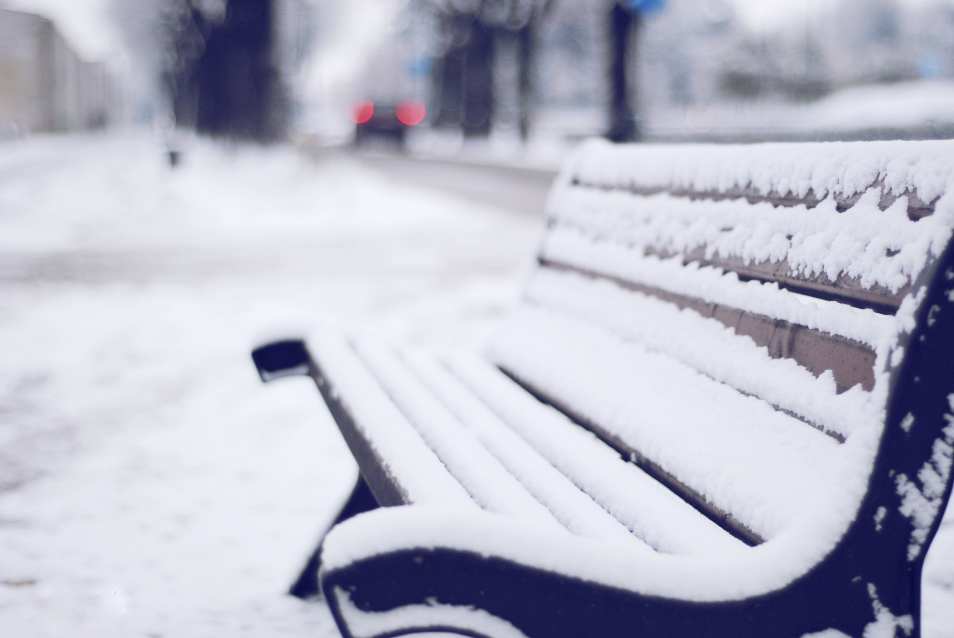 banc banc neige hiver rue