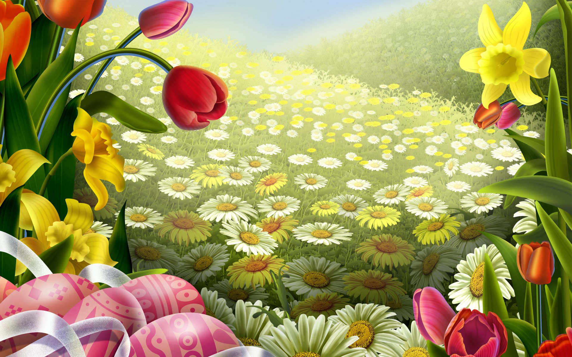 chamomile the field tulips easter egg