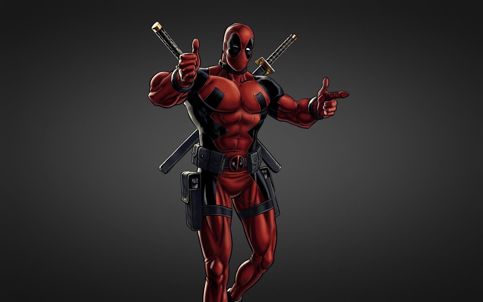 deadpool rojo espada cómic fondo negro