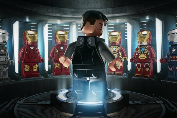 Iron Man 3 figuras de LEGO Tony Stark y sus trajes