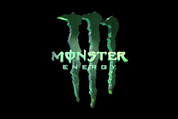 Screensaver Verde Monster Energy su sfondo nero