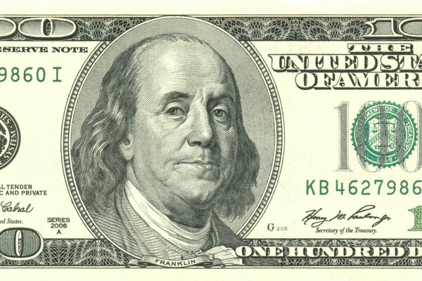 Rachunek sto dolarów z Benjaminem Franklinem