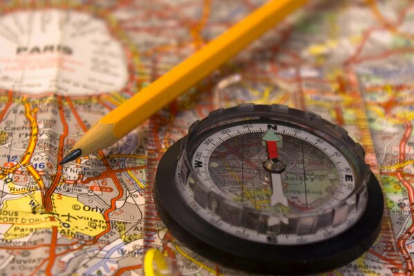 Travel to France with a map and compass