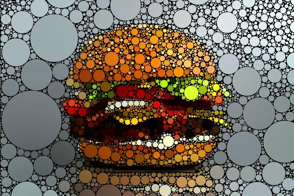Hamburger créatif de cercles colorés