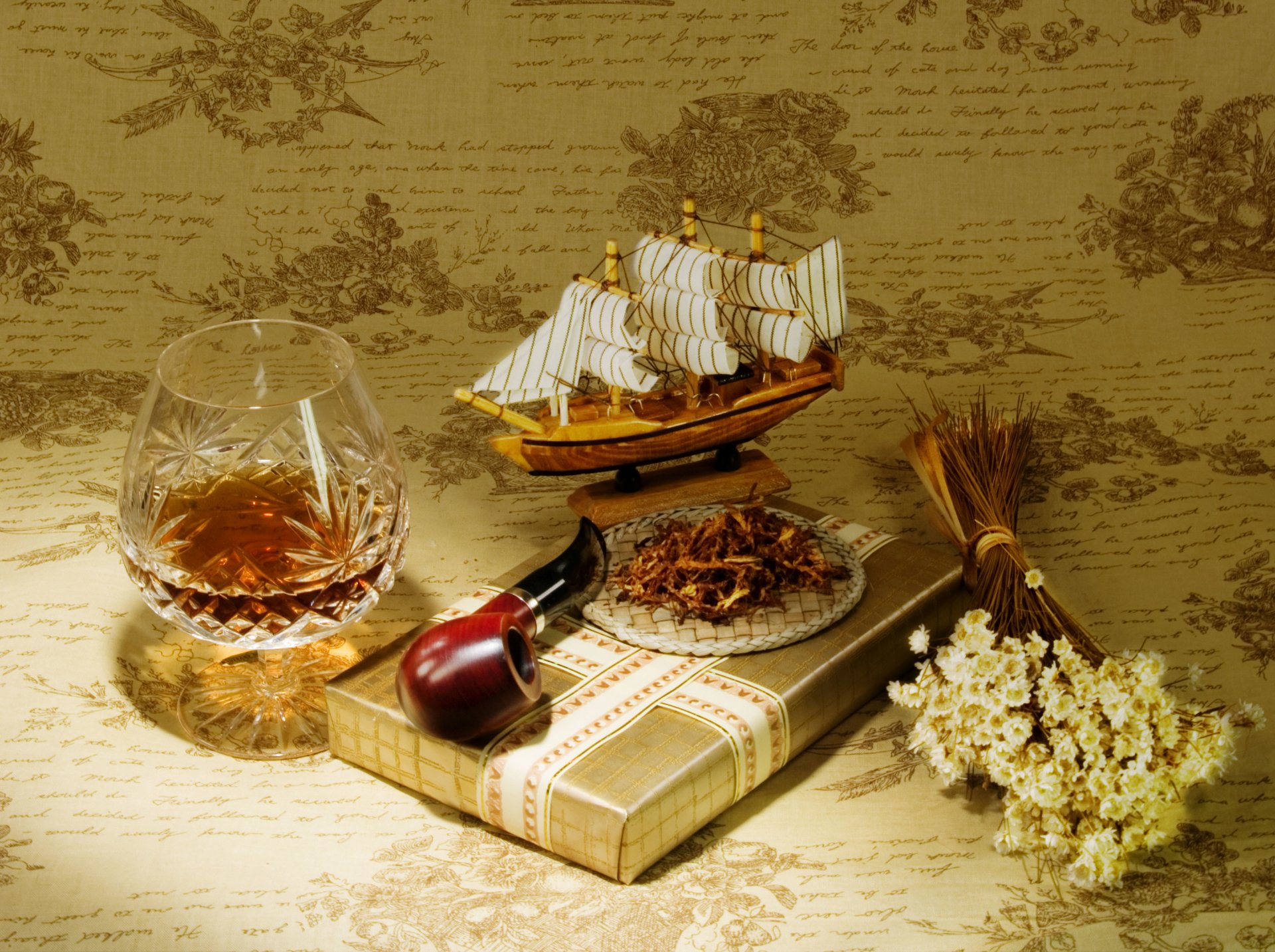 regalo di tabacco da pipa cognac modello di nave barca a vela