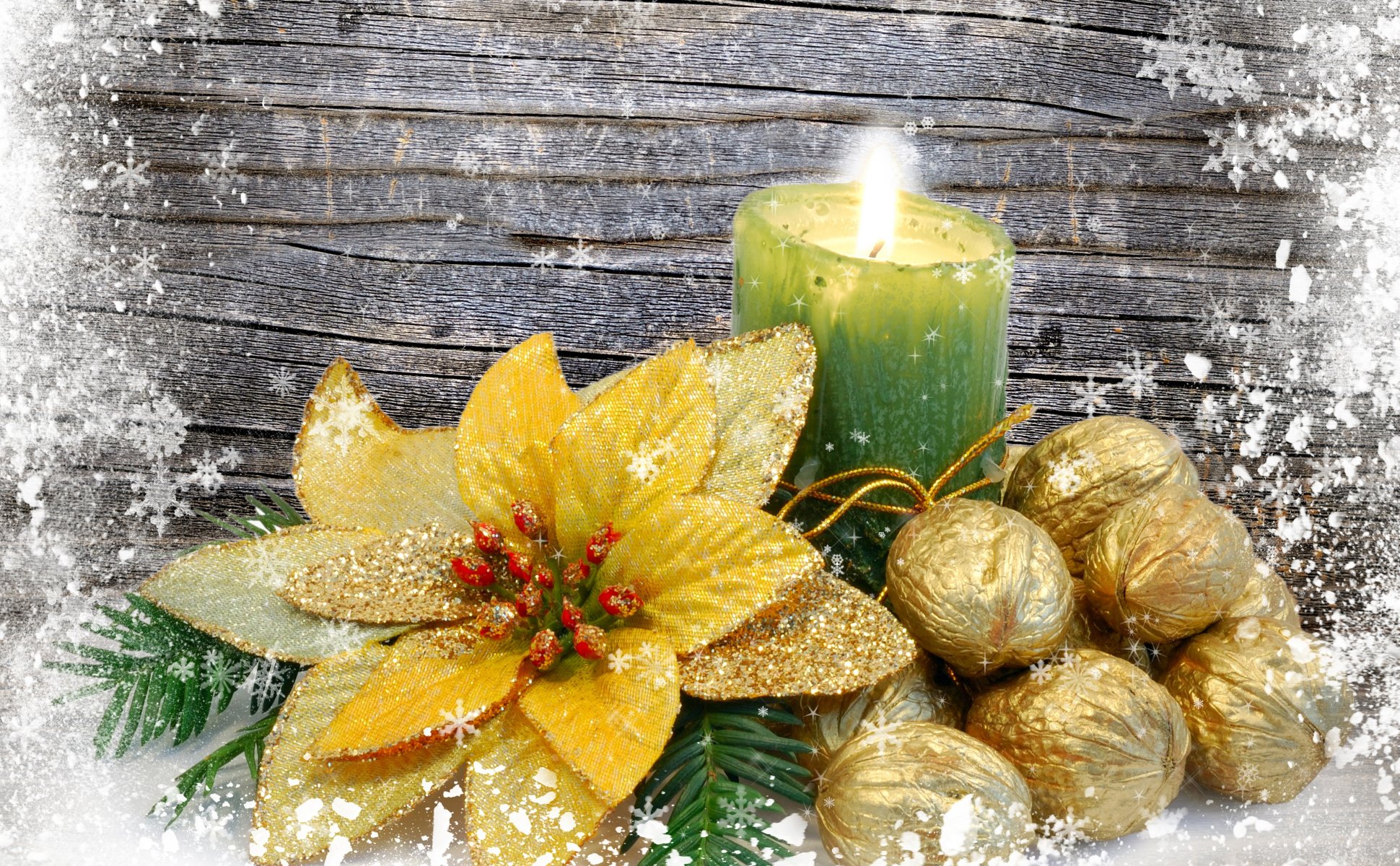 candle nuts flower gold plated snowflake