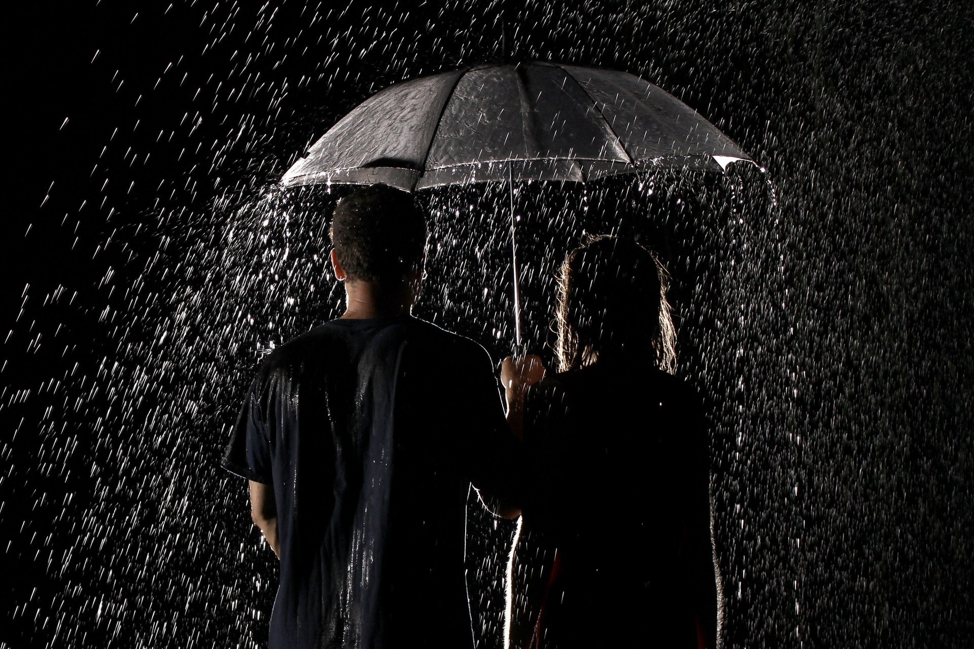 rain umbrella drops the pair