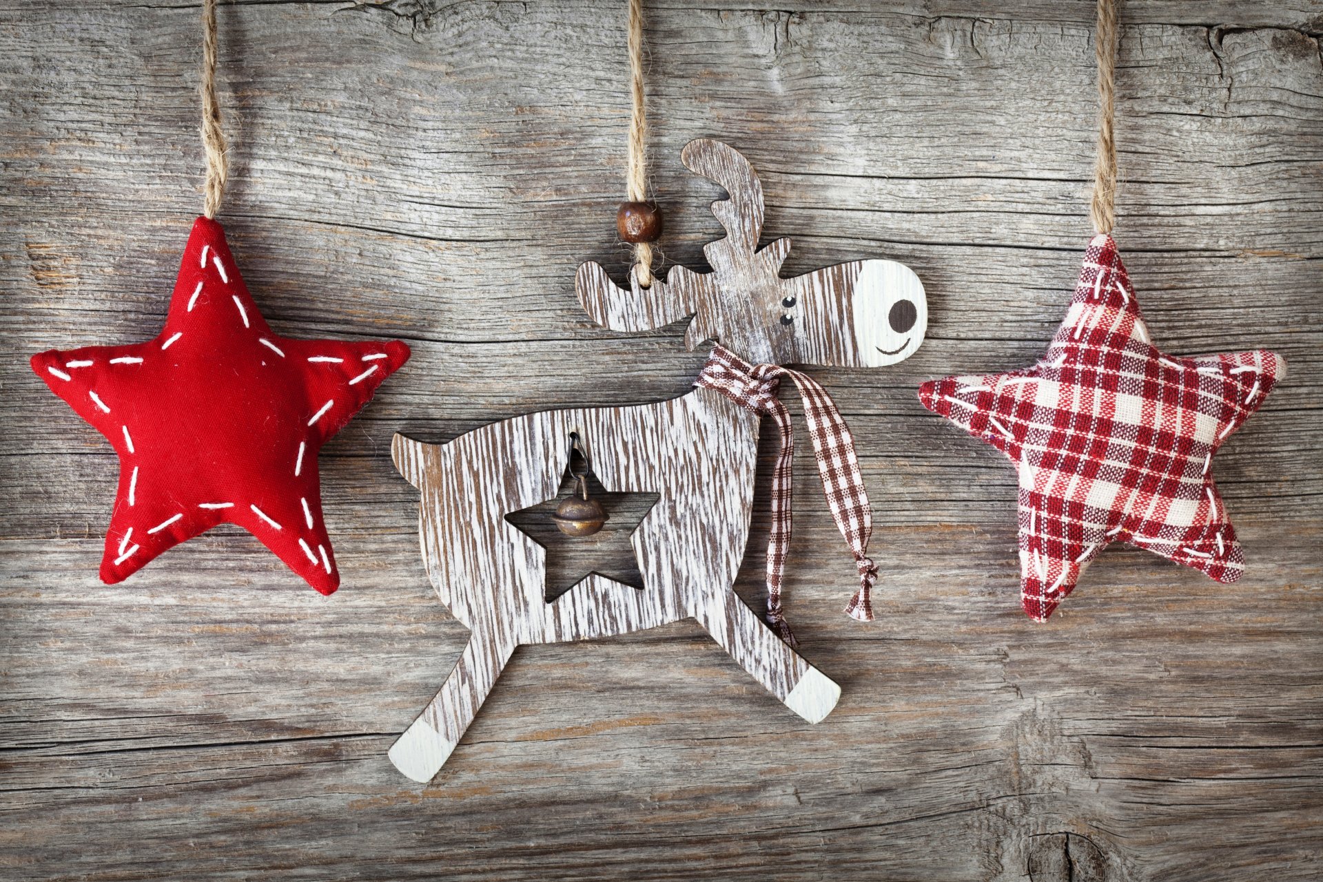 figurine panno di legno stelle cervo corda tavole di festa di natale inverno