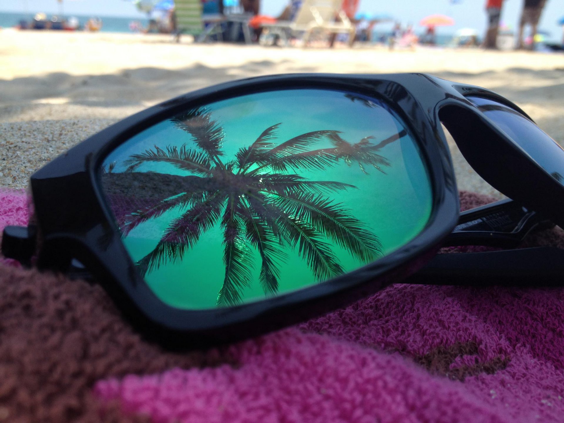 gafas reflexión palma playa