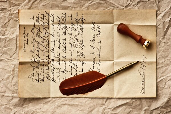 Vintage lettera penna e stampa