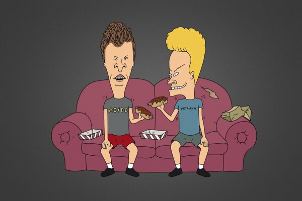 Beavis und Badhead sitzen auf der Couch