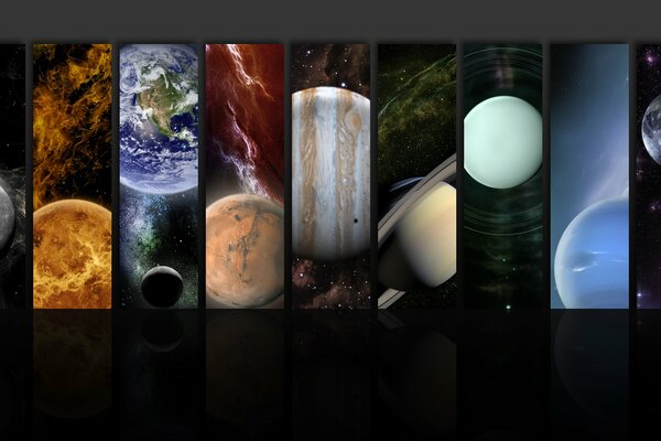 Planety Układu Słonecznego-Ziemia, Mars, Wenus, Jowisz, Saturn, Neptun
