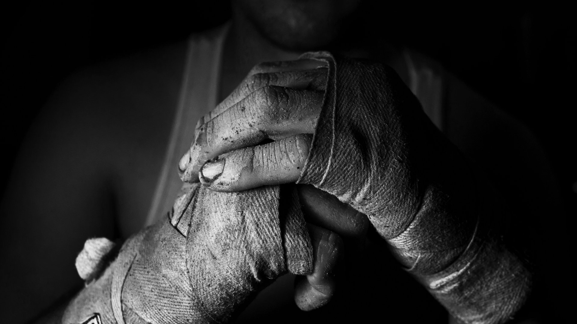 black and white hands fighter