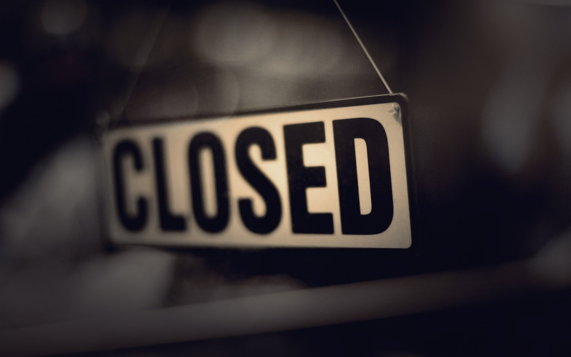 closed closed inscription sign bokeh 1920x1200