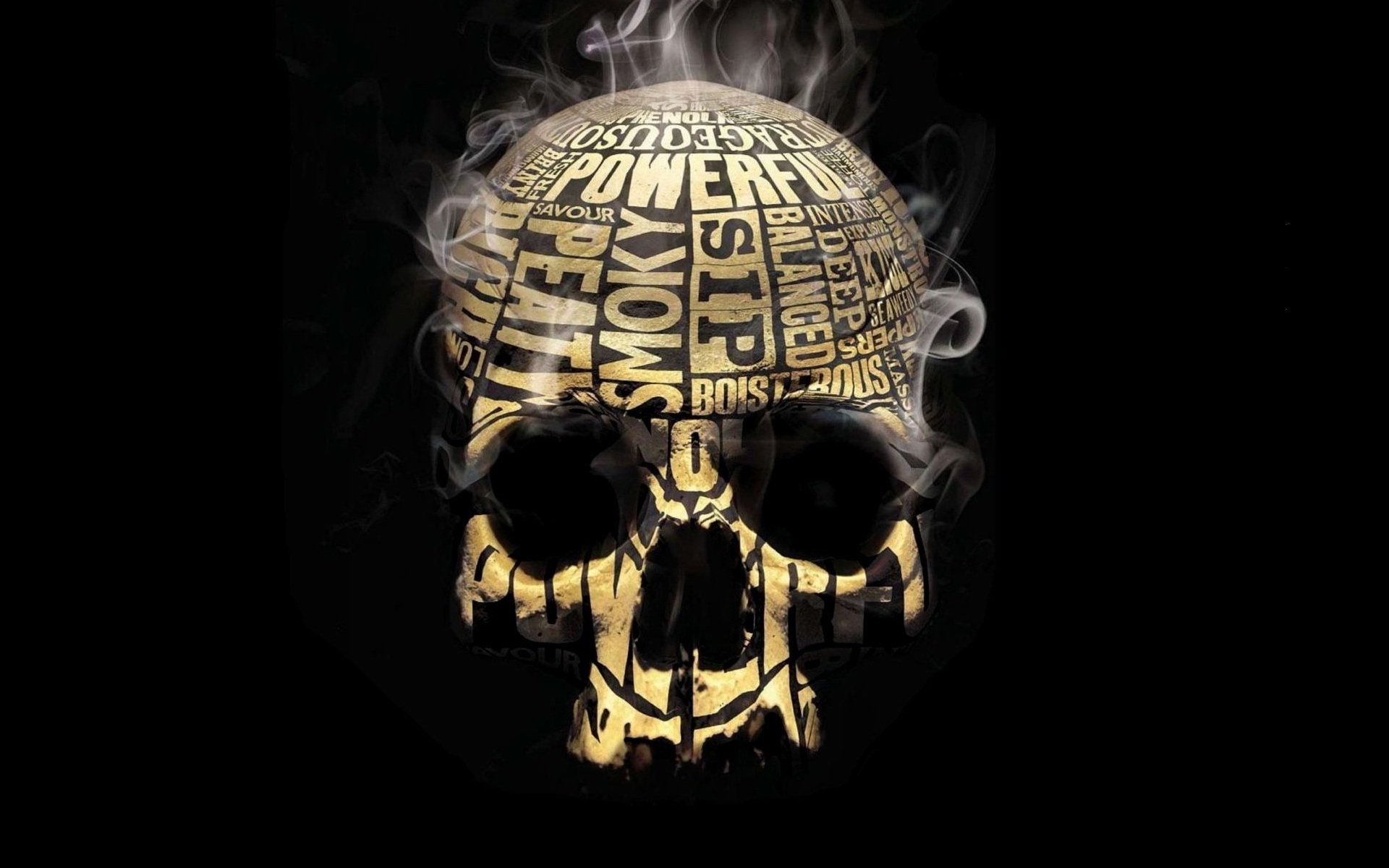 background smoker skull of the orbit the text words smoke cigarettes tobacco nicotine strong stability deep corrosive scent fu