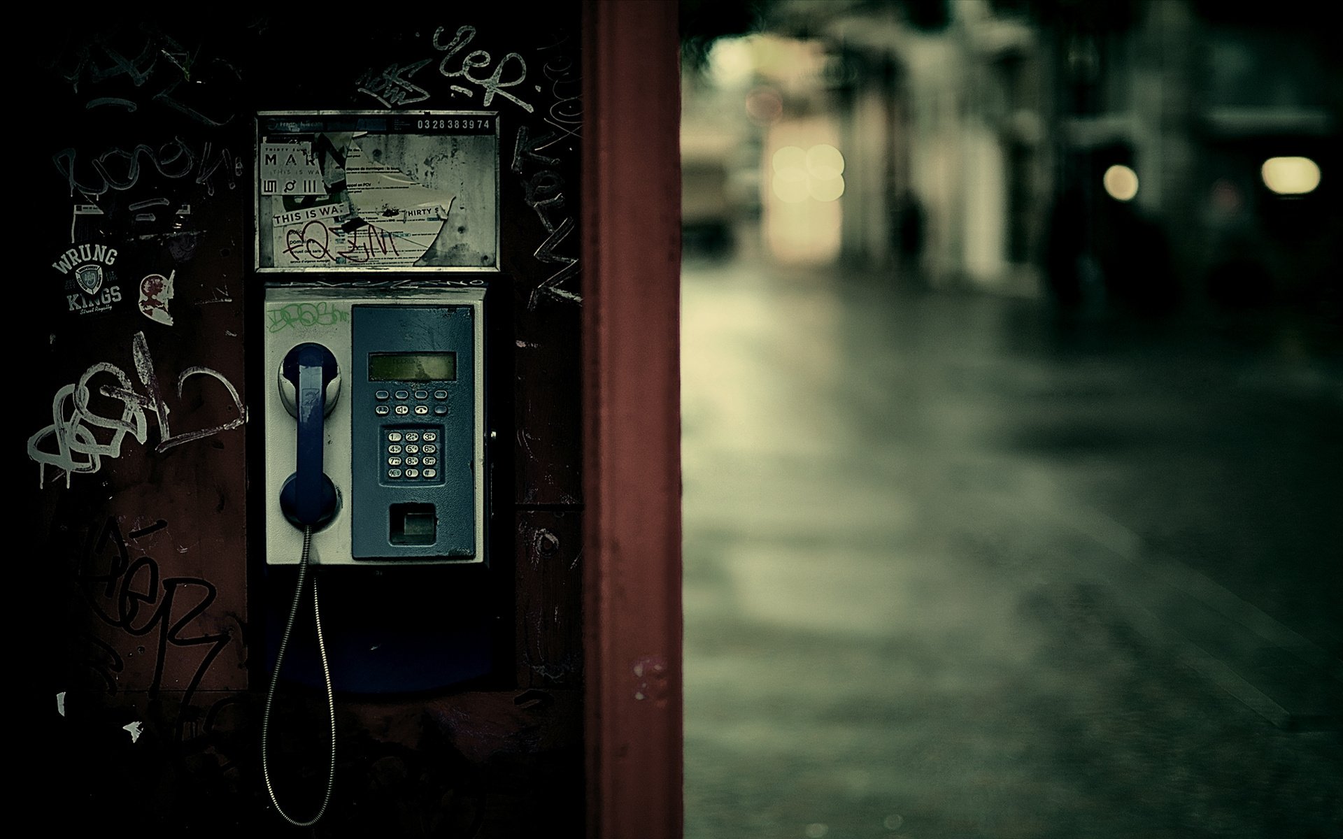 telephone booth town light