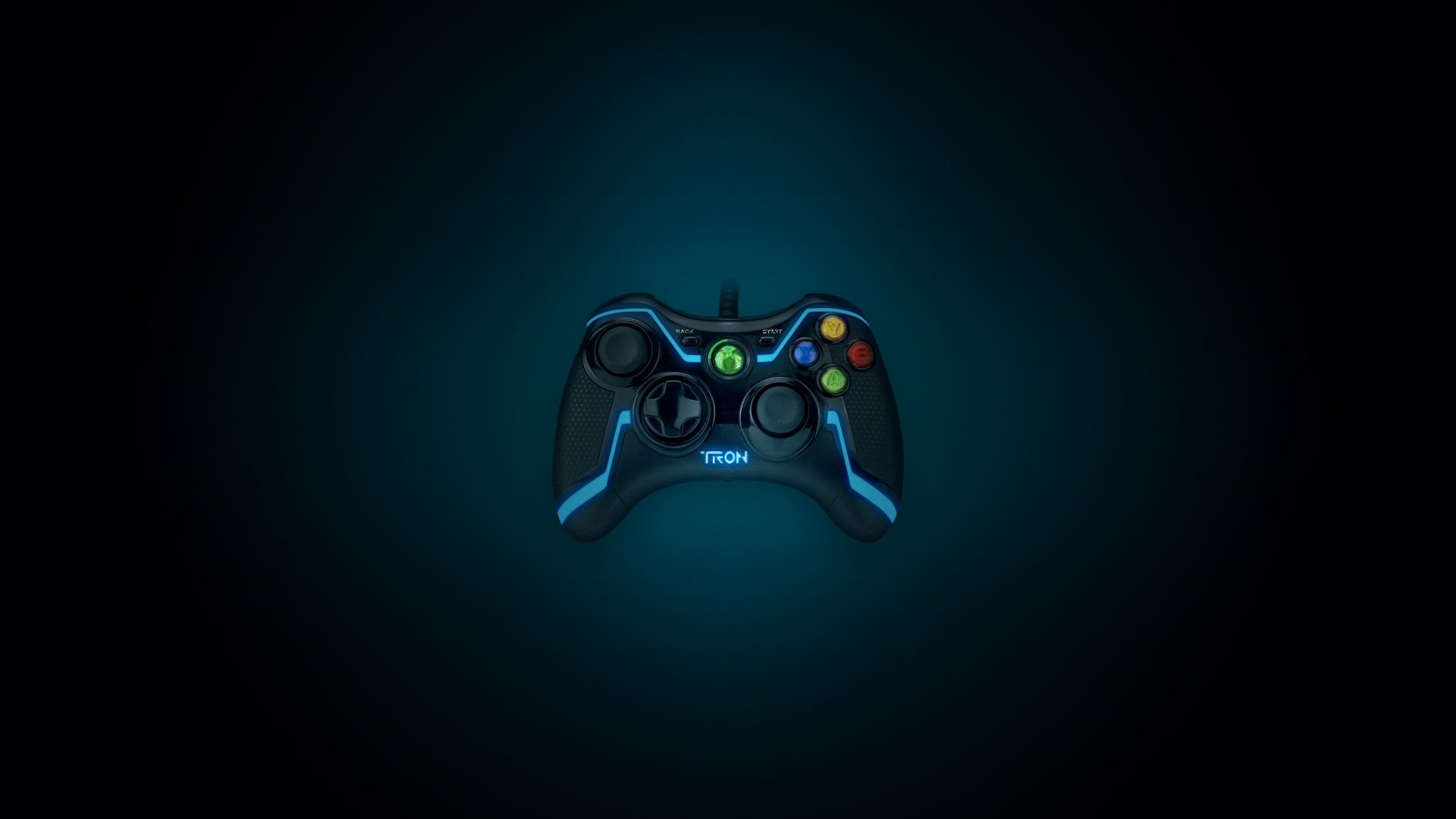 xbox gamepad the throne tron style neon button