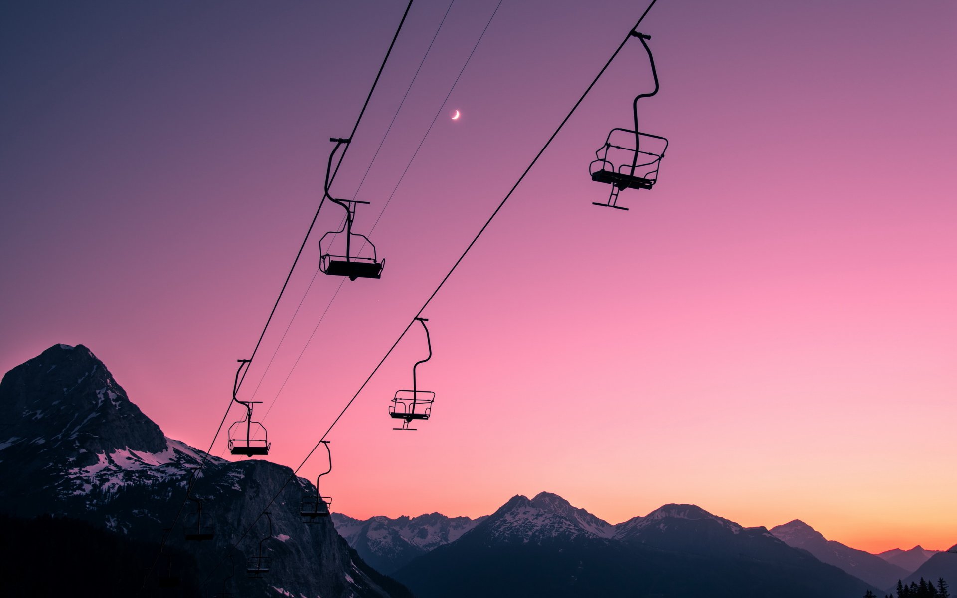 sonnenuntergang himmel seilbahn