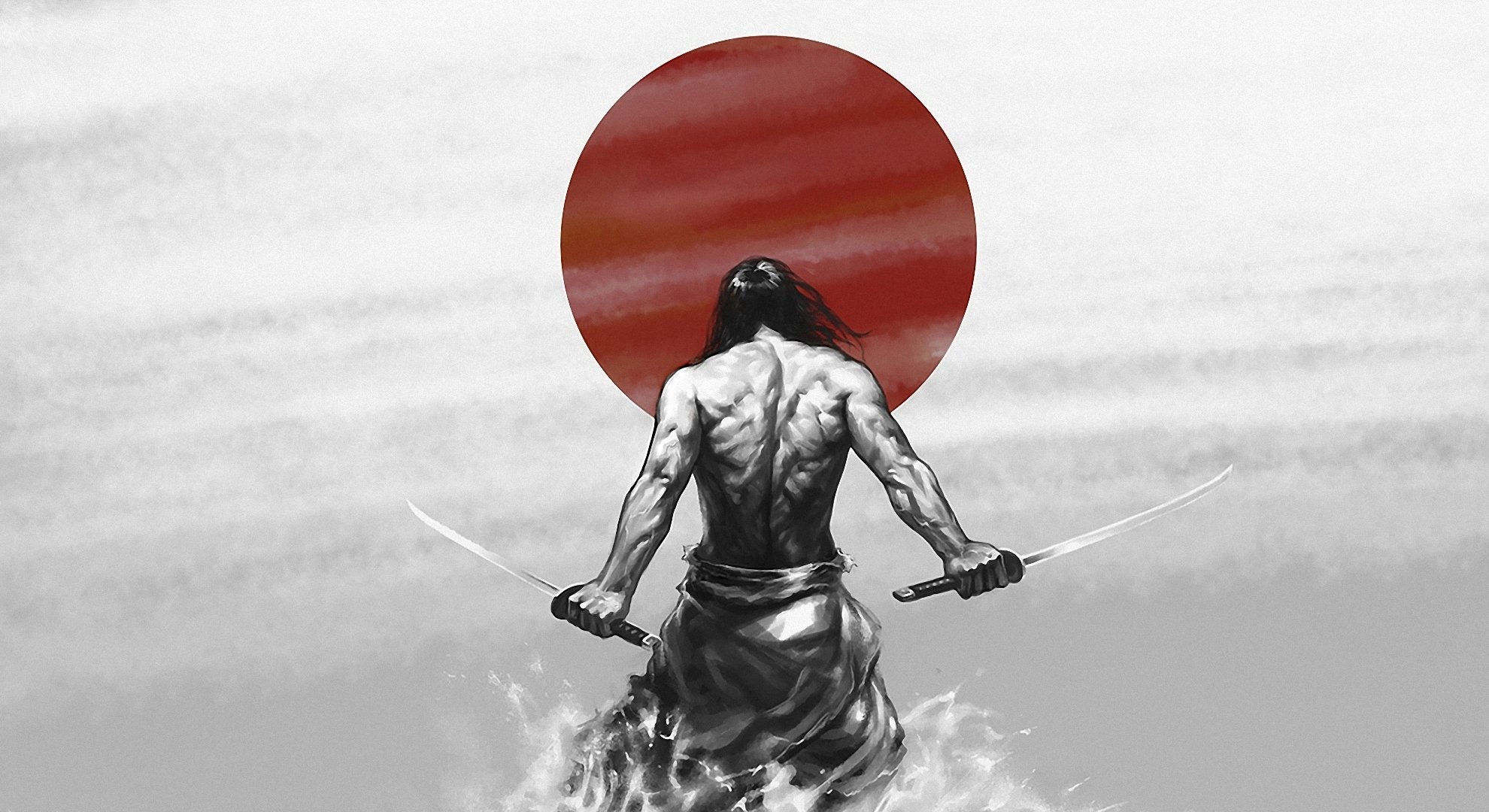 samurai bushi katana japón sol guerrero coraje coraje camino del guerrero katanas fuerza músculo patrón fondo de pantalla