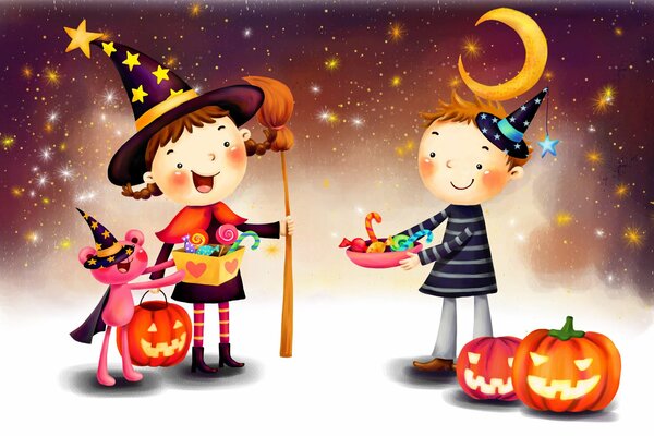 Bambini disegno a tema Halloween