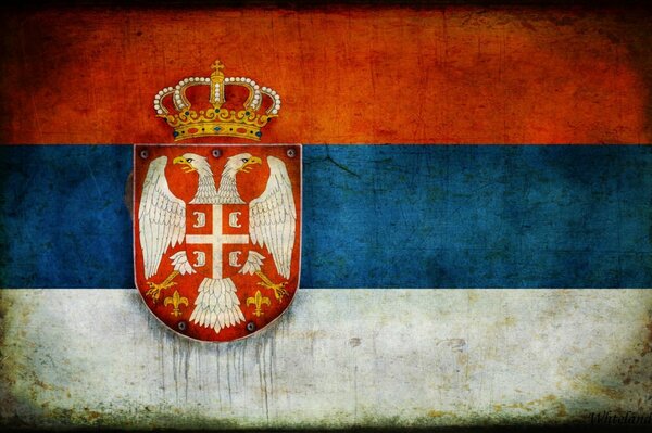 Bandera de Serbia manchada pintada