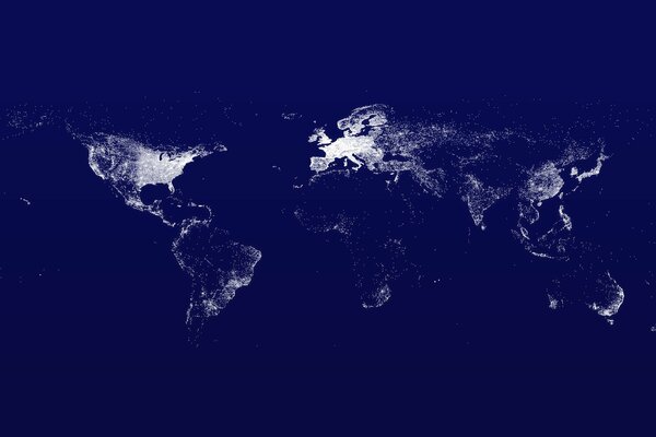 Mappa del mondo istantanea dallo spazio