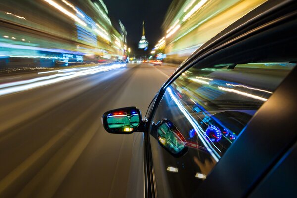 Geschwindigkeit Auto Straße Lichter