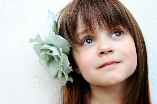 Beau bébé avec une fleur dans les cheveux