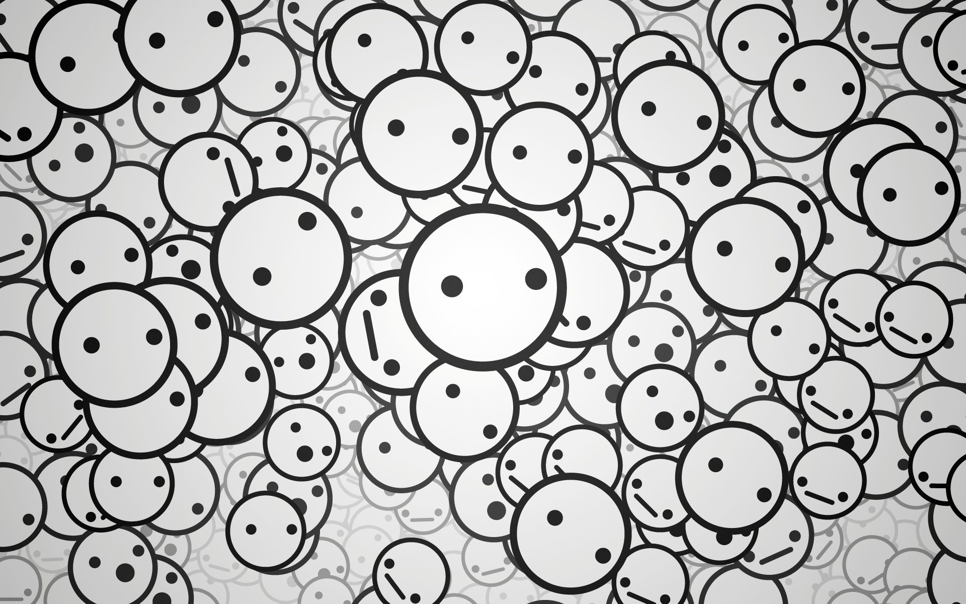 emoticons bulbs b / w