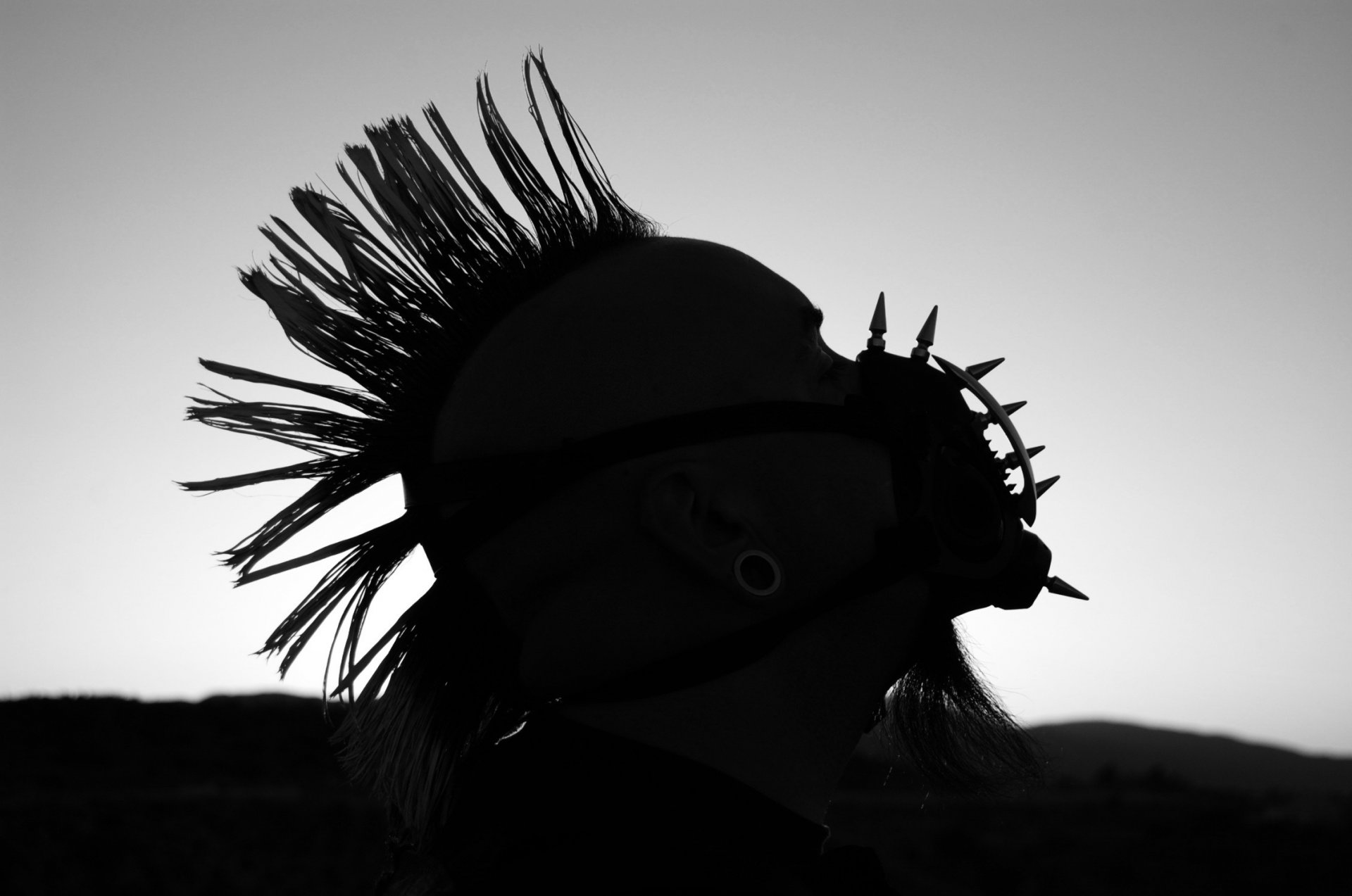 punk mohawk muzzle studs tunnels beard h b pablo wallpaper by upondeathwish