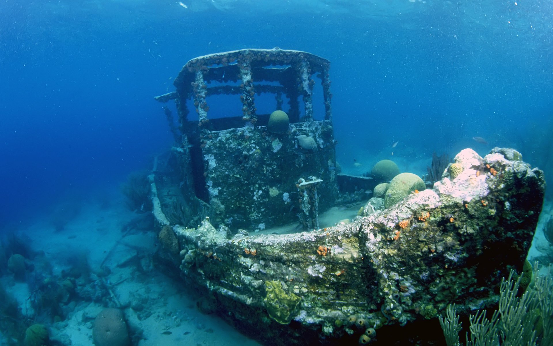 boat sea ocean the bottom