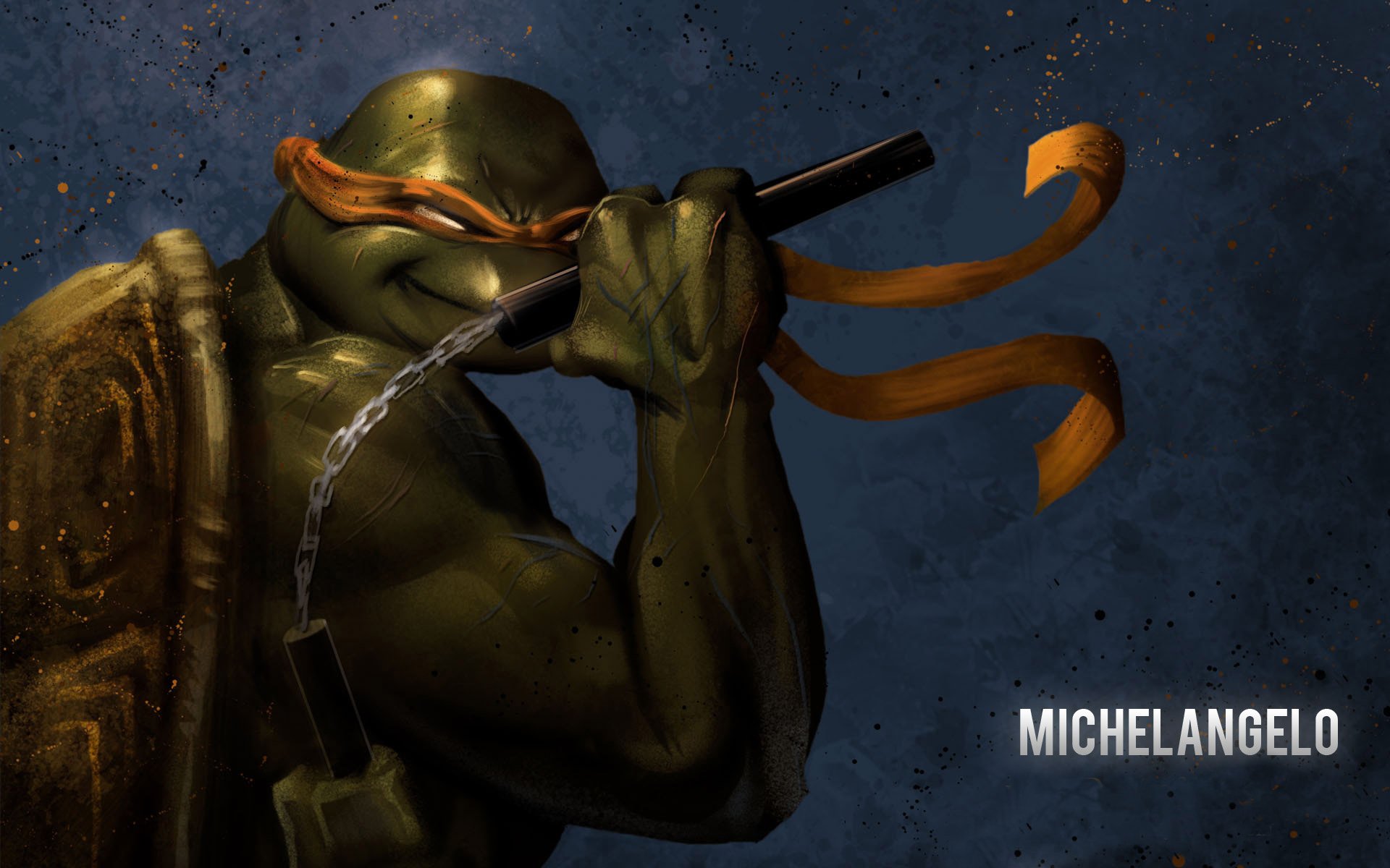 tartarughe ninja michelangelo nunchaku