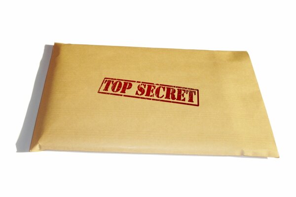 The inscription on the top secret paper bag