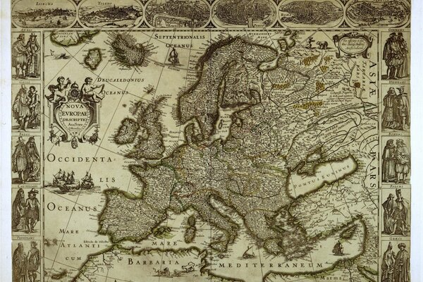 Mapa antiguo de la parte Europea
