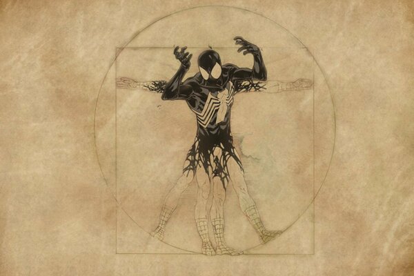 Spider-Man en una imagen del artista Leonardo da Vinci