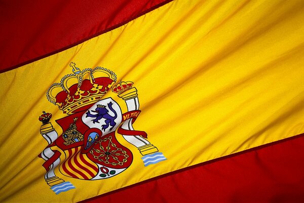Bandiera nazionale spagnola con emblema