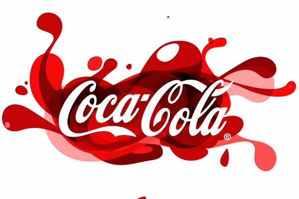 Logo spruzzante di Coca Cola con goccioline