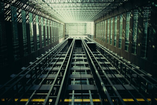 Atmospheric Empty Cargo Elevator Shaft