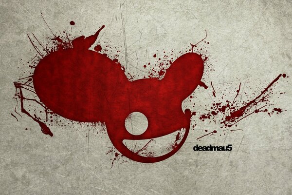 Abstrakcja myszy z plamy krwi. deadmau5