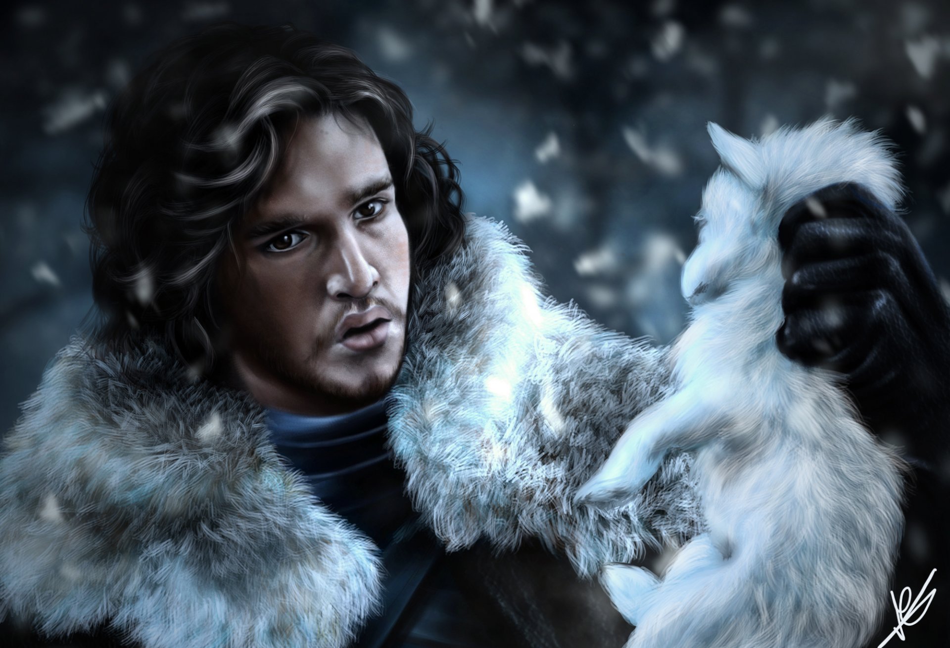 jon snow game of thrones game of thrones montre guy visage louveteau peinture art