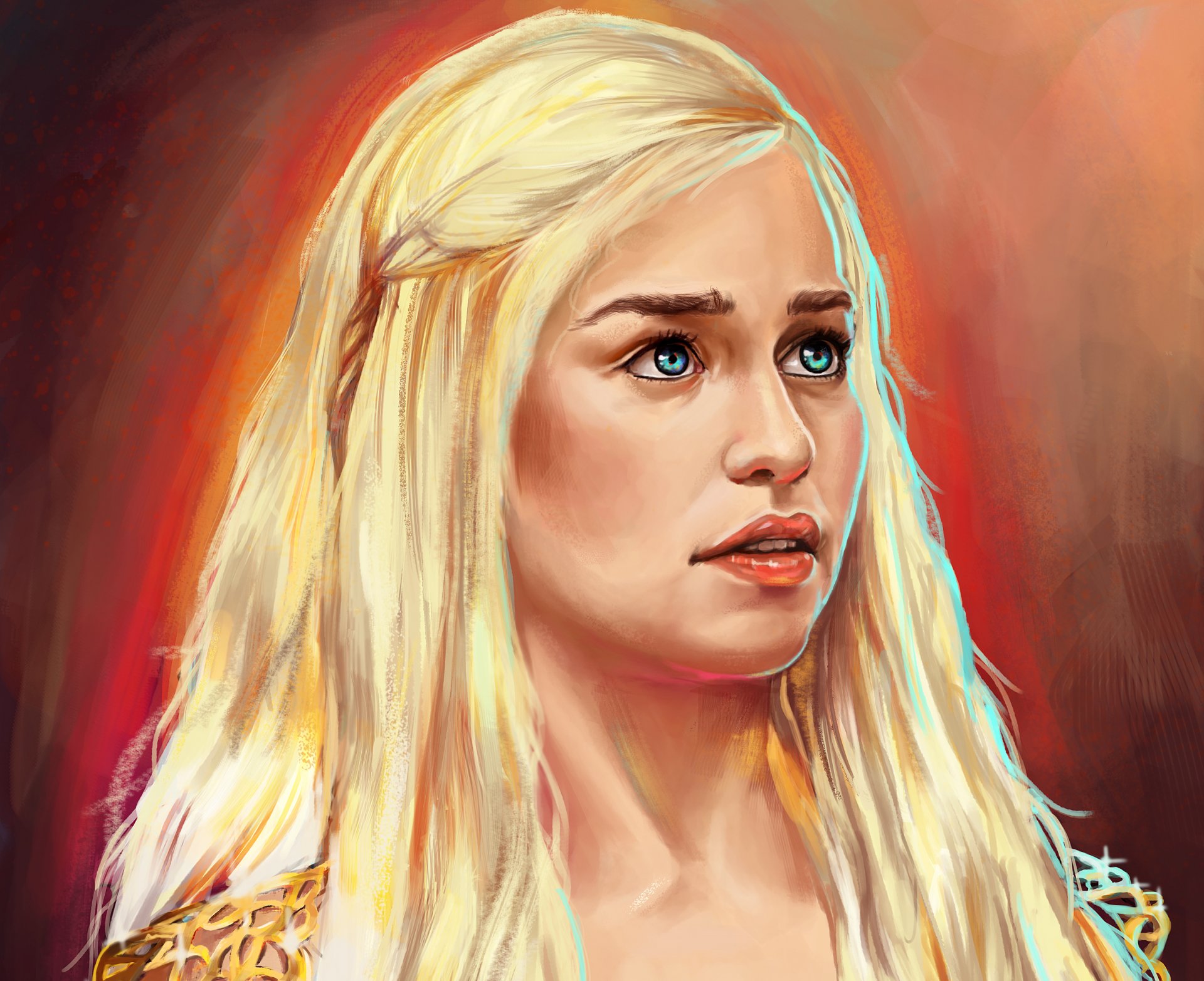 daenerys targaryen emilia clarke fille game of thrones peinture art