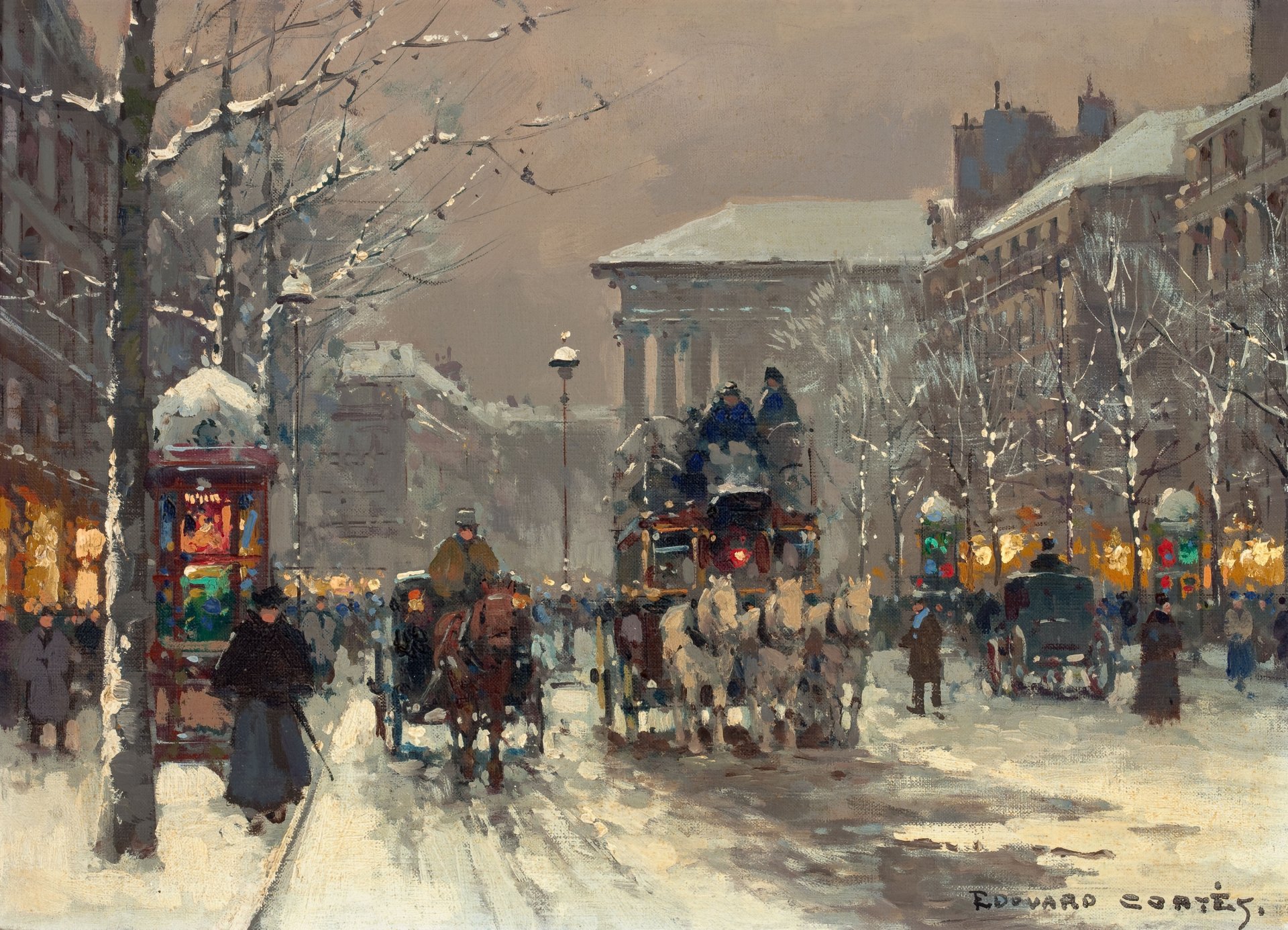 édouard cortez escena de invierno en parís de la década de 1930 invierno parís