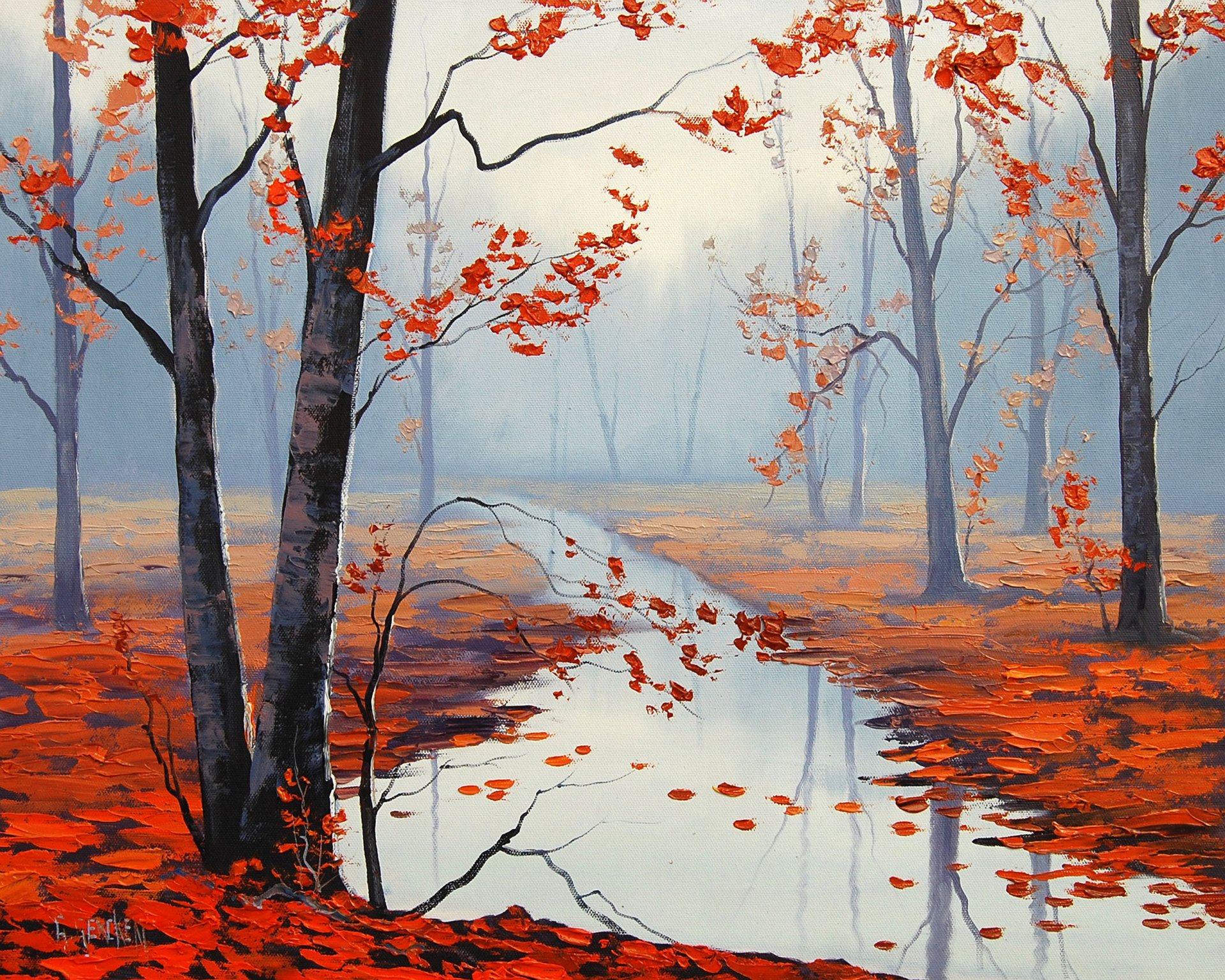 arte dibujo artsaus calma día de otoño