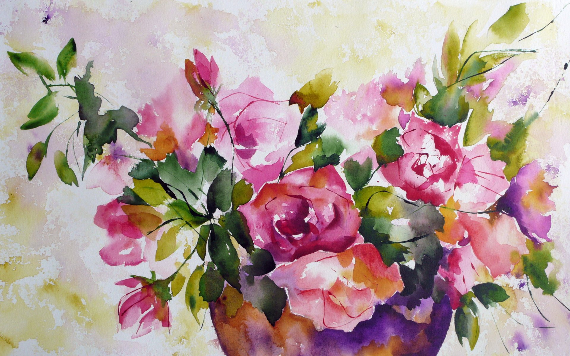 fleurs aquarelle peinture