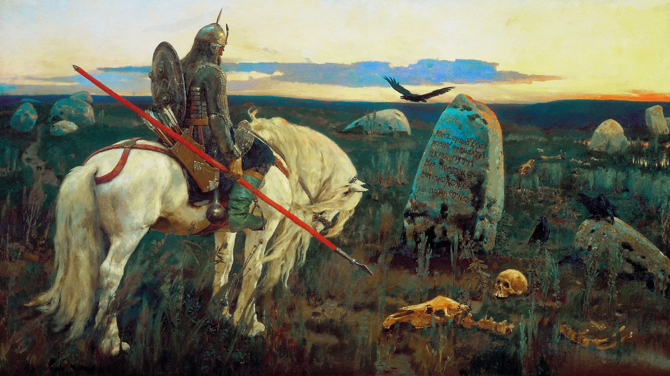 caballero campo encrucijada vasnetsov piedra tropiezo