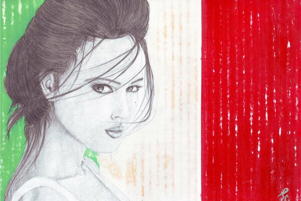 Portrait de Monica Bellucci au crayon